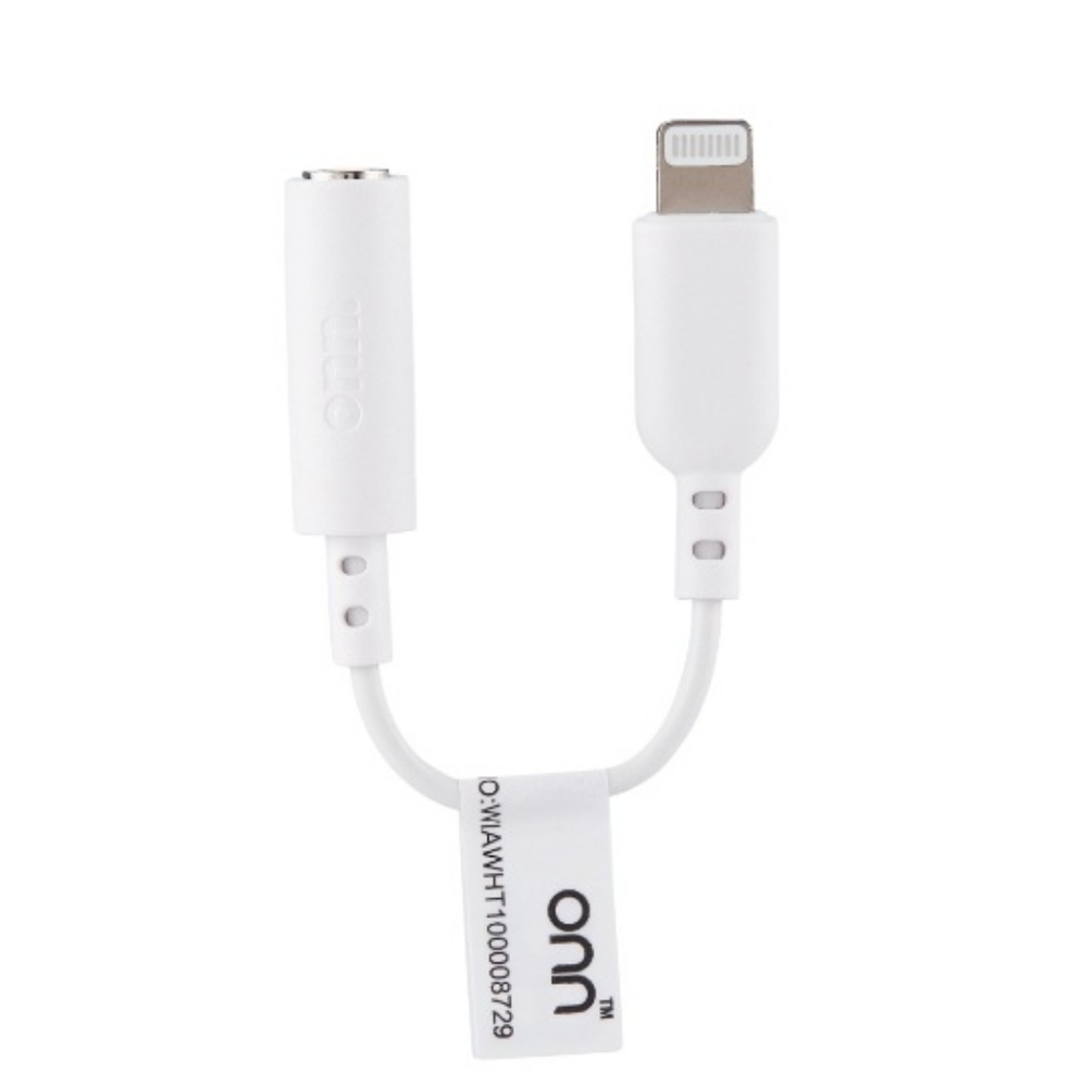 Onn White 3.5 mm Aux Adapter iphone ipad headphone accessory